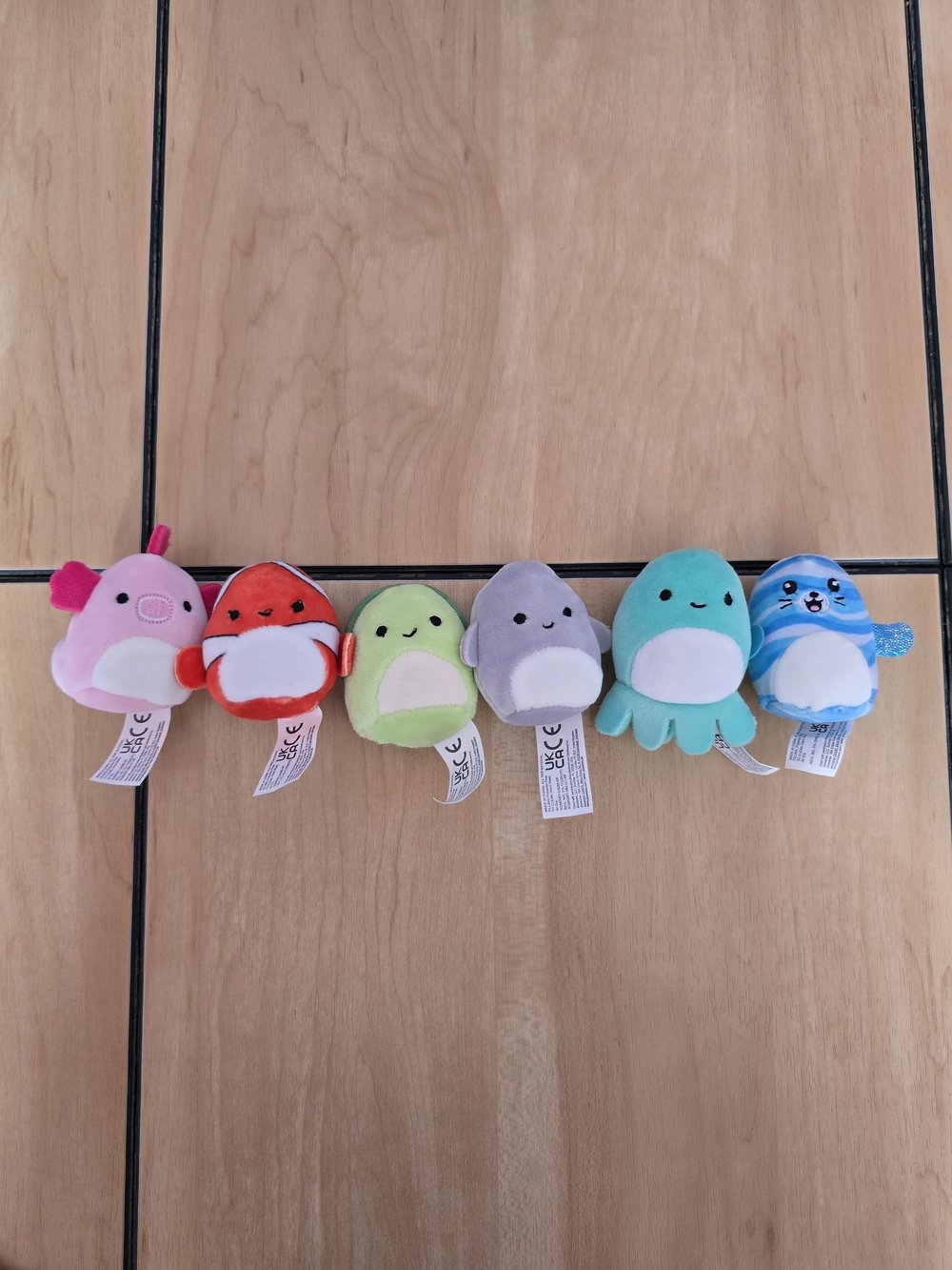 Set of 6 Squismallows Mini Plush Sea Creature  Plushies